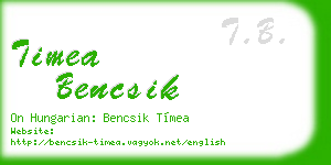 timea bencsik business card